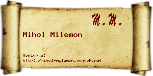 Mihol Milemon névjegykártya